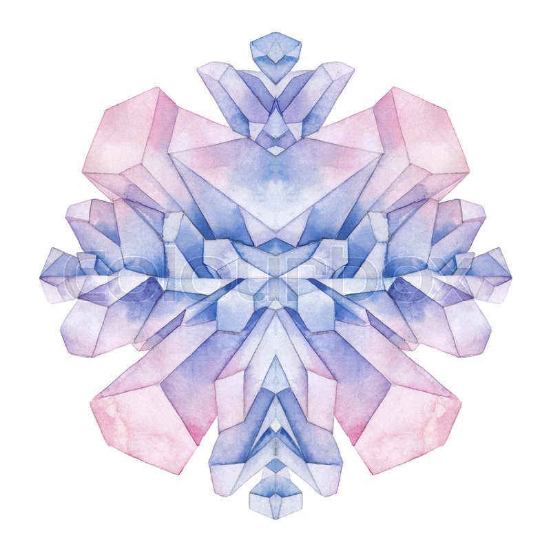 800x800 Watercolor Crystals In The Circle Shape. Hand Drawn Design In