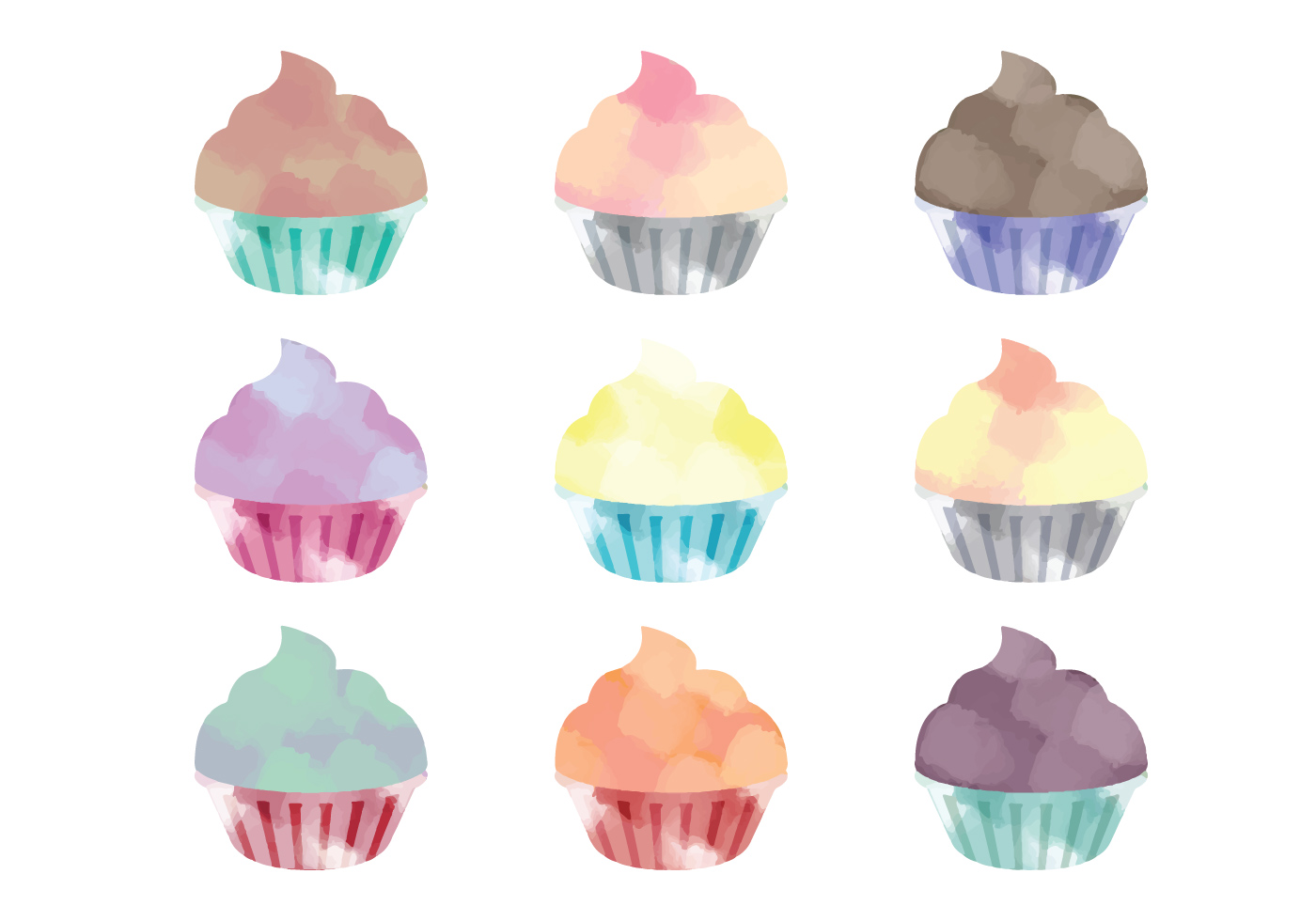1400x980 Watercolor Cupcake Free Vector Art