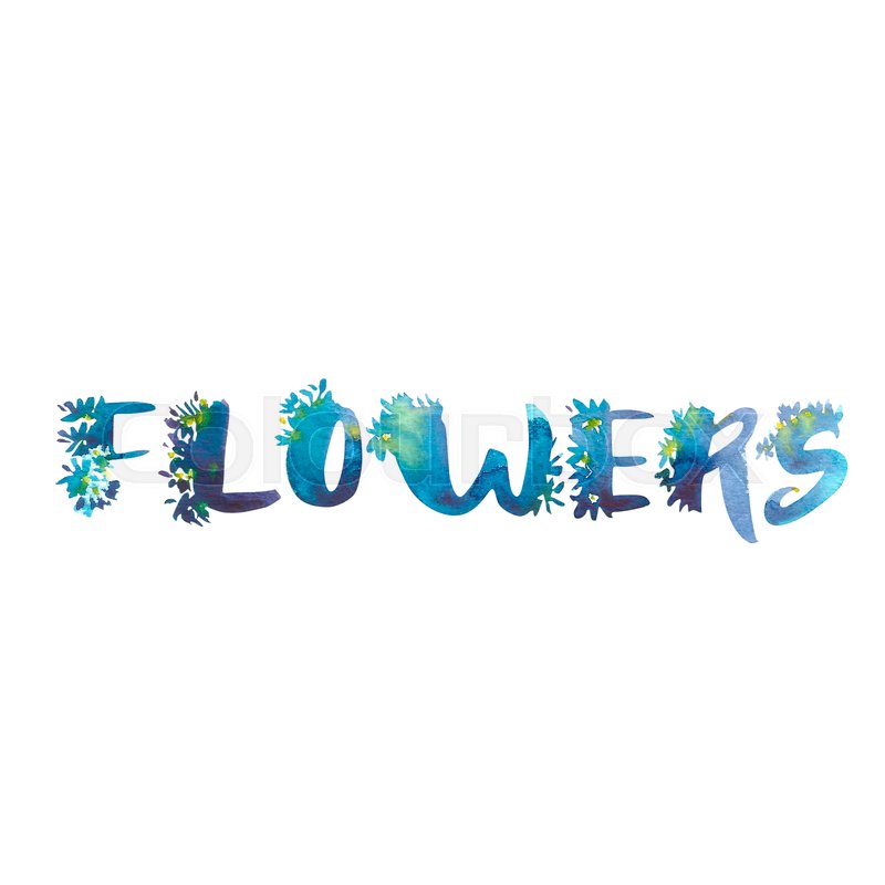800x800 Watercolor Word Flowers. Exclusive Custom Characters. Hand