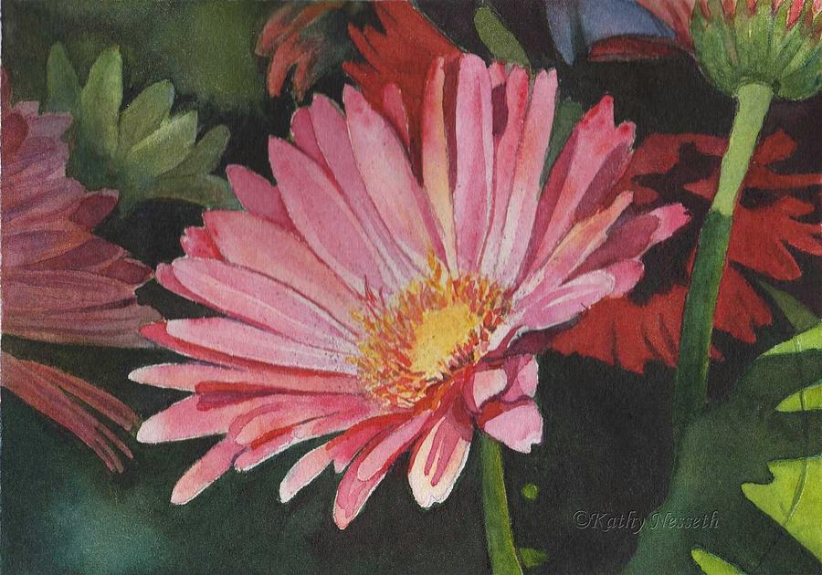 900x630 Gerbera Daisy Painting By Kathy Nesseth