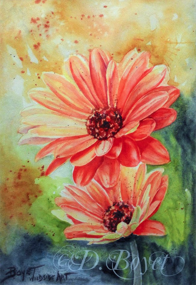 652x946 Wildside Art...for Really Wild Art Gerber Daisy Watercolor