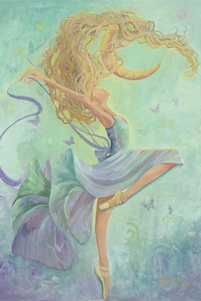 400x600 Watercolor Dancer Moon Bound Girl