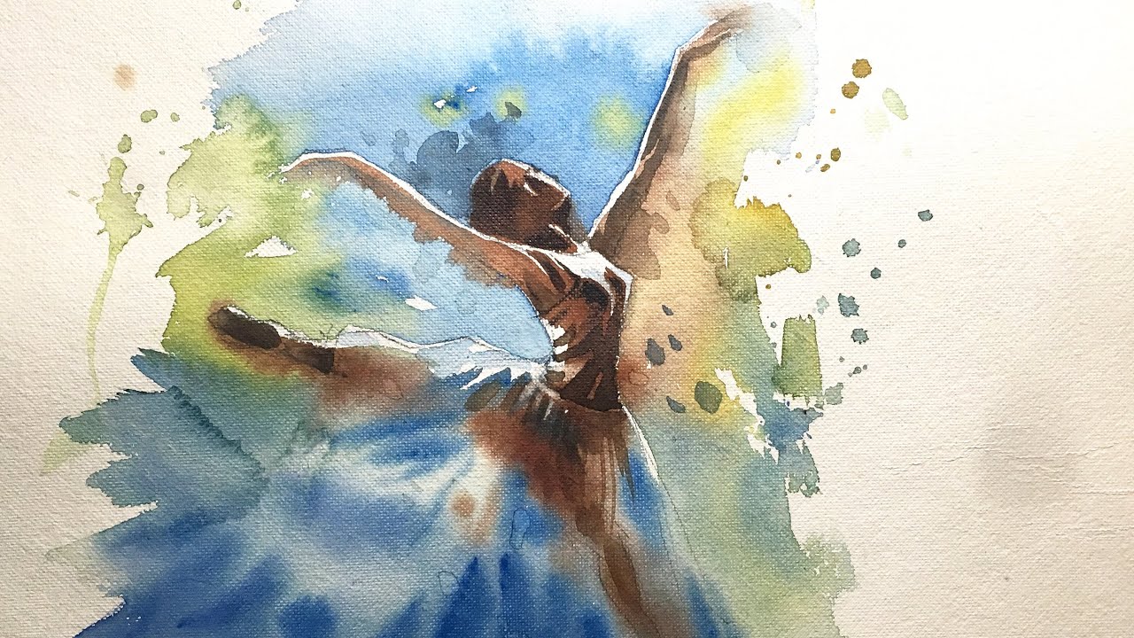 1280x720 Watercolor Painting Of Ballet Dancer.