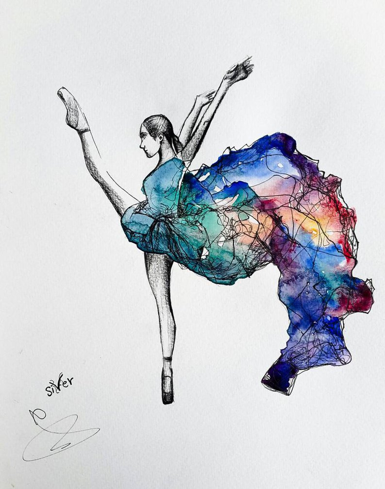793x1007 Ballet Dance Watercolor Painting By Siver Serwer By Siverserwer On