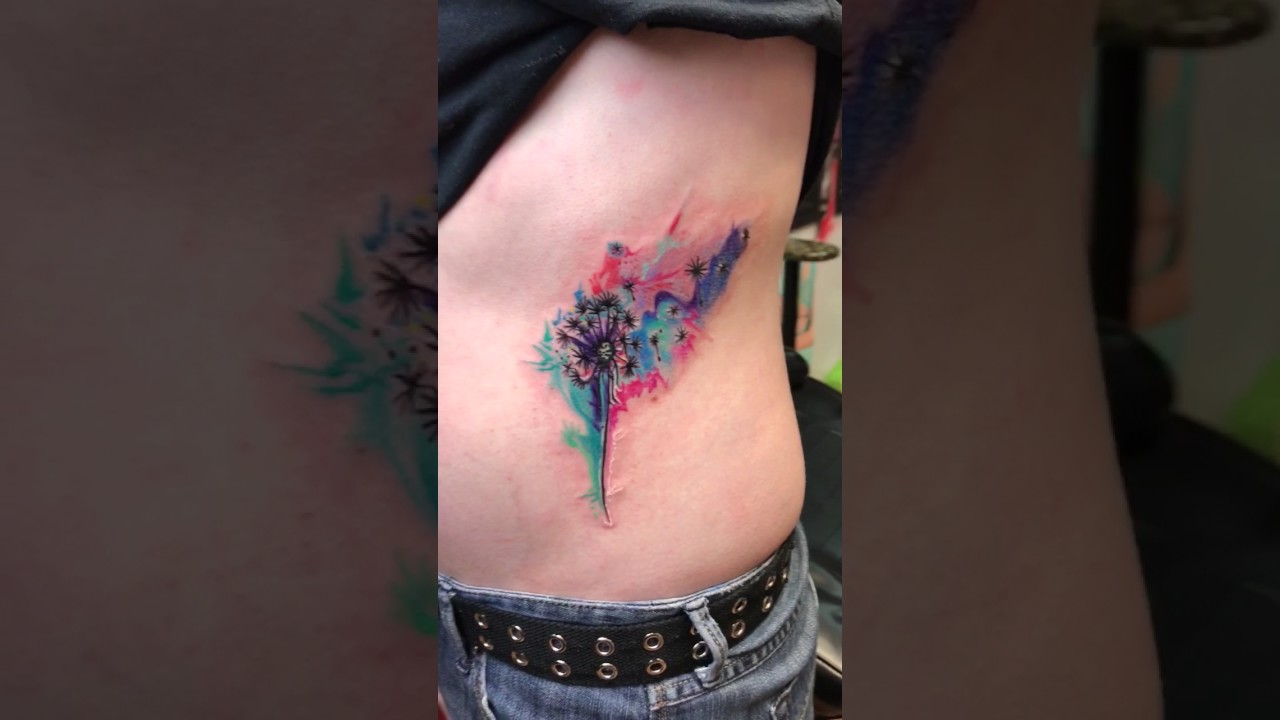 1280x720 Sick Watercolor Dandelion Tattoo!