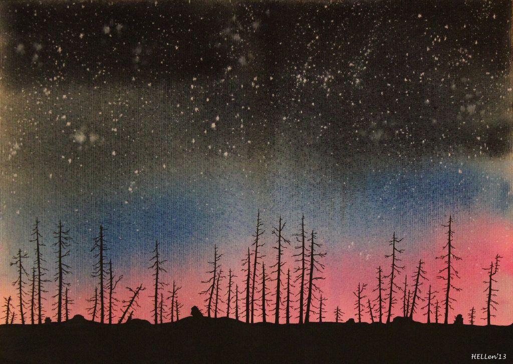 1024x728 Dark Forest By Hellenmanson Watercolor