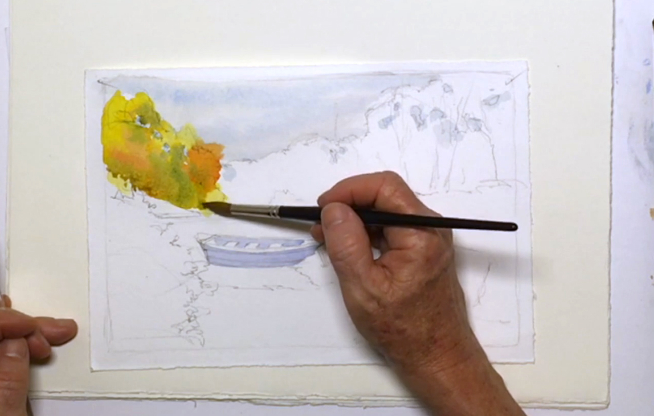 1275x811 Fun Lake Scene Teaches Watercolor Techniques For Water Amp Reflections