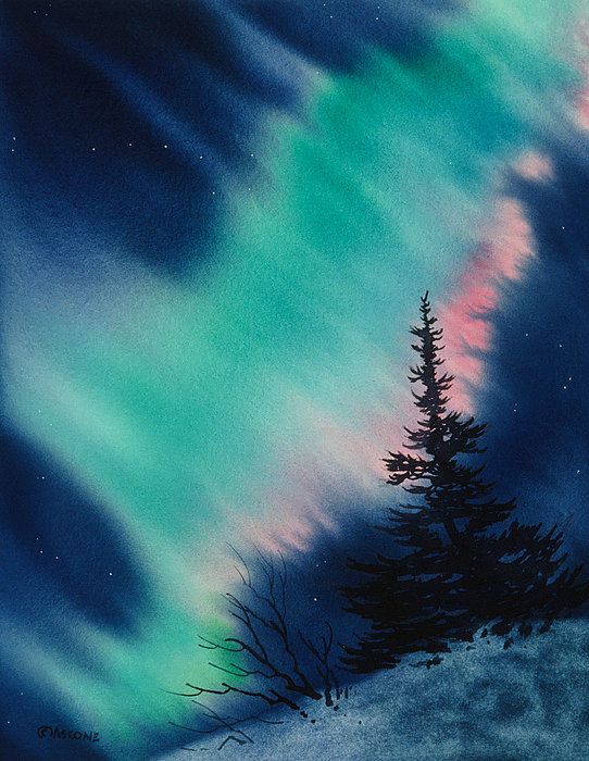 542x700 Light In The Dark Of Night. Watercolor By Teresa Ascone Decor