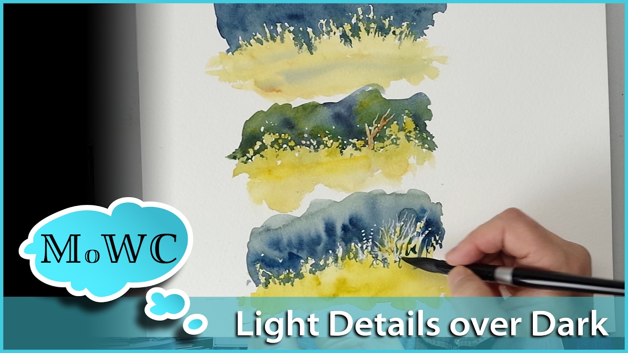 1280x720 Painting Light Foliage Over Dark Backgrounds In Watercolor