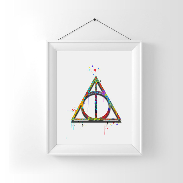 640x640 Buy Deathly Hallows Art Print Watercolor Wall