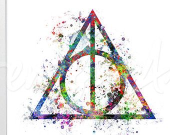340x270 Harry Potter And The Deathly Hallows Watercolor By Genefyart