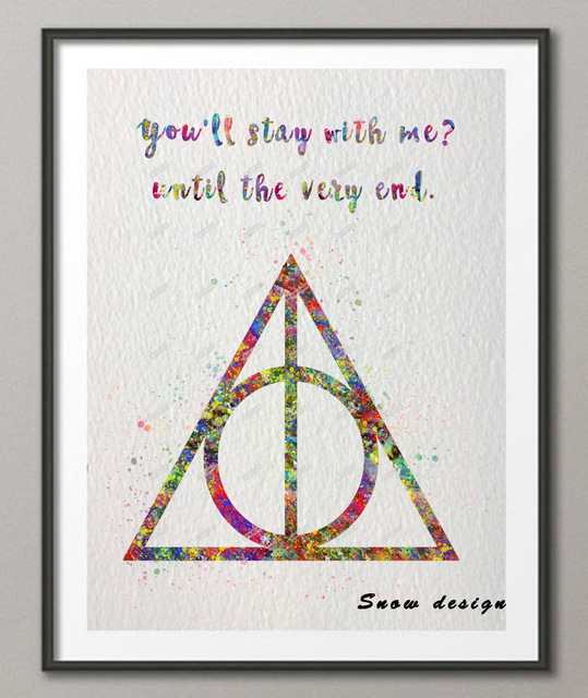 539x640 Original Watercolor Deathly Hallows Quote Poster Print Pictures
