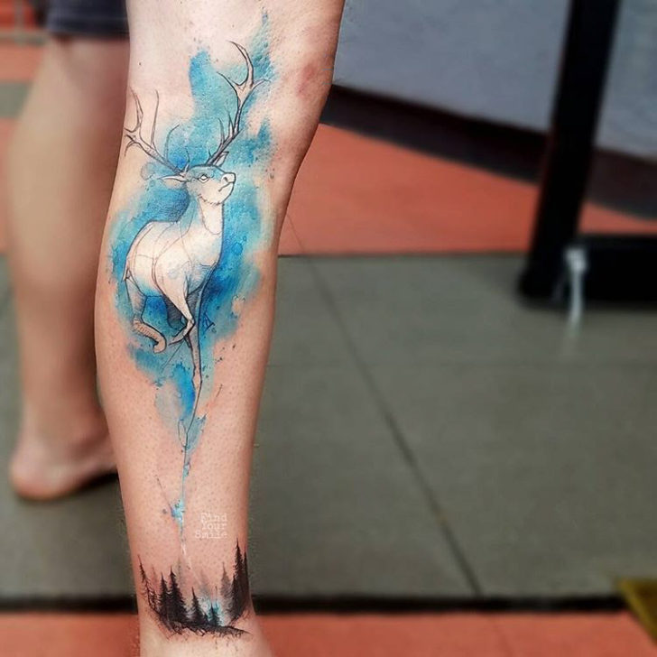 728x728 Watercolor Deer Tattoo Best Tattoo Ideas Gallery