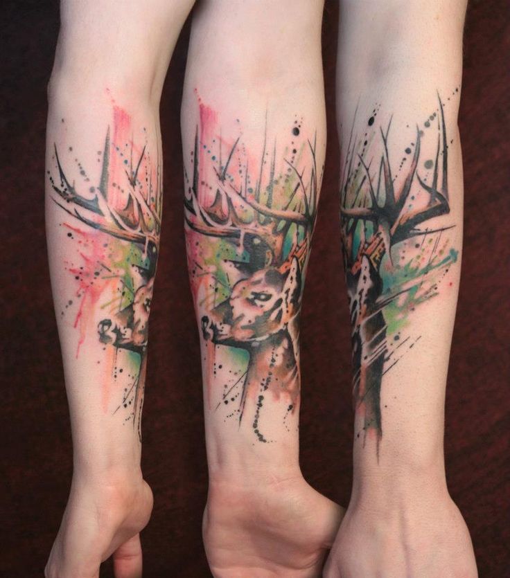 736x835 Watercolor Deer Tattoo Best Tattoo Design Ideas