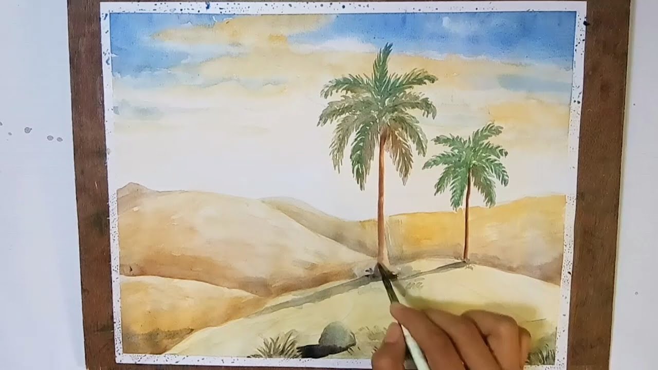 1280x720 How To Painting A Desert Sceneary With Watercolor .step By Step