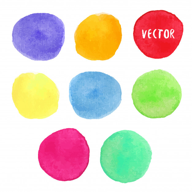 626x626 Colorful Watercolor Design Elements. Vector Watercolor Circle