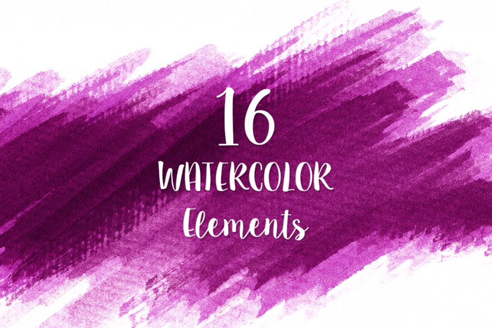 1000x667 16 Pink Watercolor Design Elements