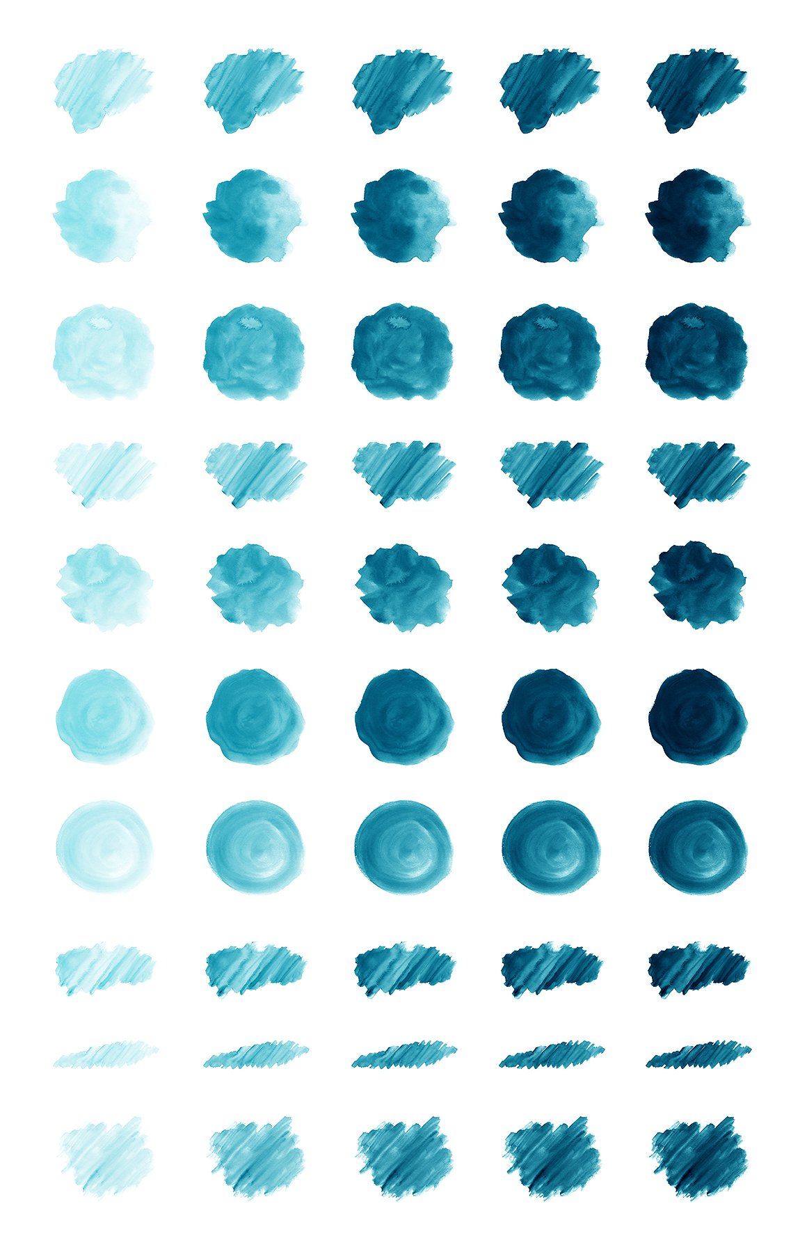 1160x1776 50 Blue Watercolor Brush Strokes And Shapes Blue Watercolor