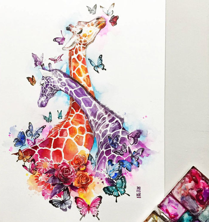 700x741 Animal Spirits Through Watercolor