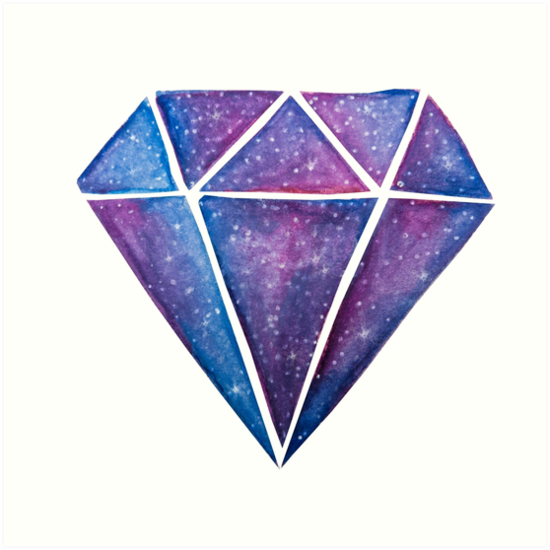 550x550 Space Inspired Painting Galaxy And Diamond Watercolor Art