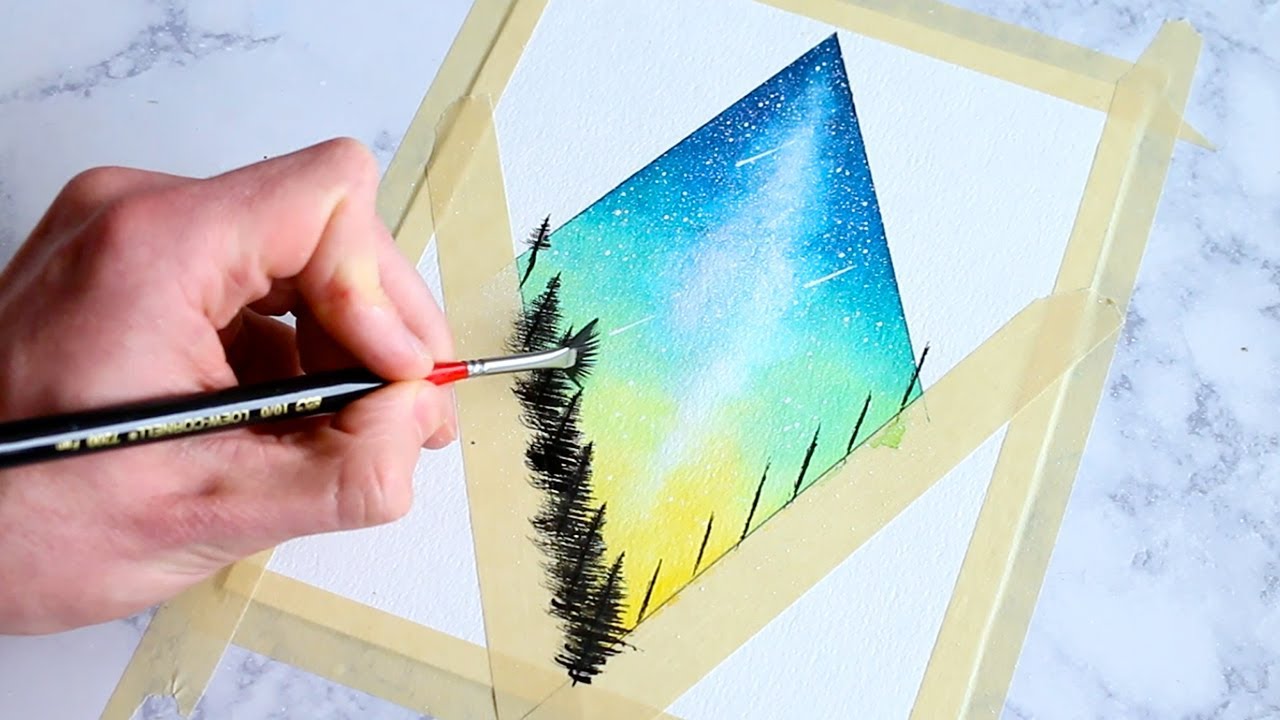 1280x720 Watercolor Process Sprite Colored Diamond Night Sky