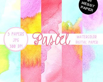 340x270 Watercolor Scrapbook Paper, Watercolor Mixed Media Paper, Messy