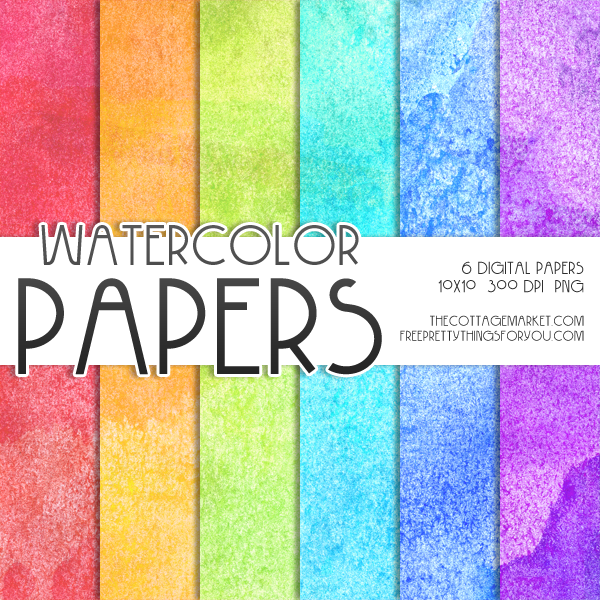 600x600 Free Watercolor Digital Paper Pack 1