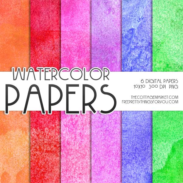 600x600 Free Watercolor Digital Scrapbooking Paper Part 2