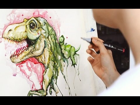 Watercolor Dinosaur
