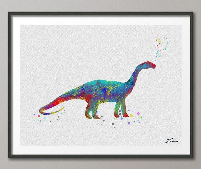 642x541 Dinosaur Print Dinosaur Watercolor Dinosaur Art Illustration Etsy