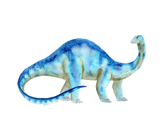 570x443 Brontosaurus Watercolor