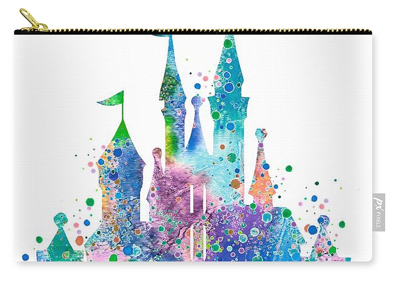 800x570 Disney Castle 2 Watercolor Print Carry All Pouch For Sale By