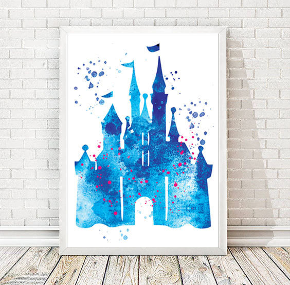 564x554 Disney Castle Watercolor Art Print Disney Cinderella
