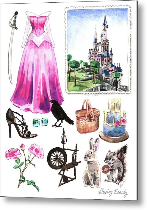 494x707 Sleeping Beauty Aurora Costume Watercolor Disney Princess Castle