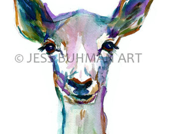 340x270 Doe Watercolor Art Etsy