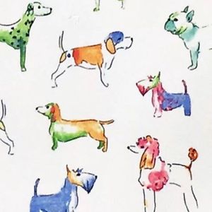 300x300 Cynthia Rowley Colorful Watercolor Dog Tablecloth Indoor Outdoor