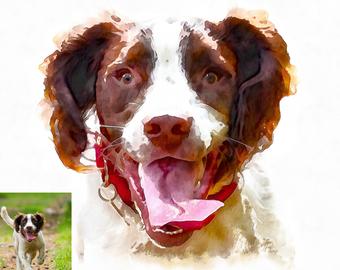 340x270 Dog Watercolor Etsy