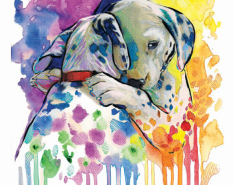 340x270 Colorful Dog Art Etsy