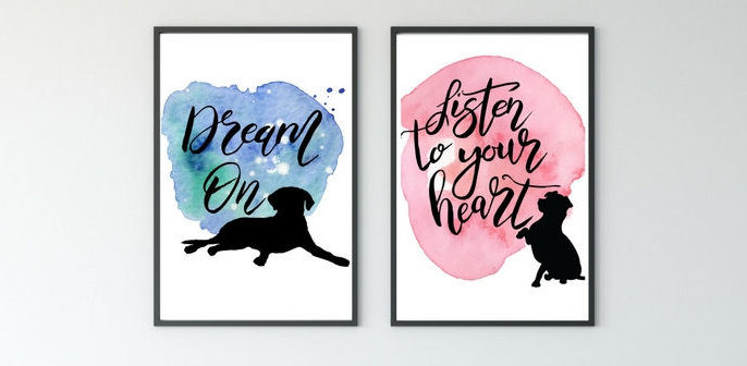 686x336 Pawsitivity! Watercolor Dog Art Prints Amp Accessories!