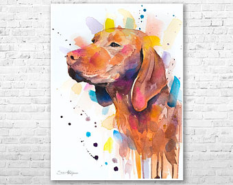 340x270 Watercolor Dog Art Etsy