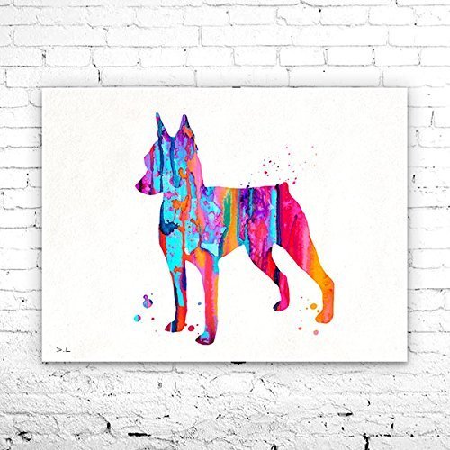 500x500 Miniature Pinscher 4 Watercolor Print, Miniature