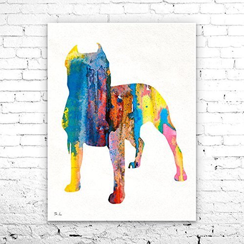 500x500 Pit Bull 1 Watercolor Print, Pitbull Art, Dog Art