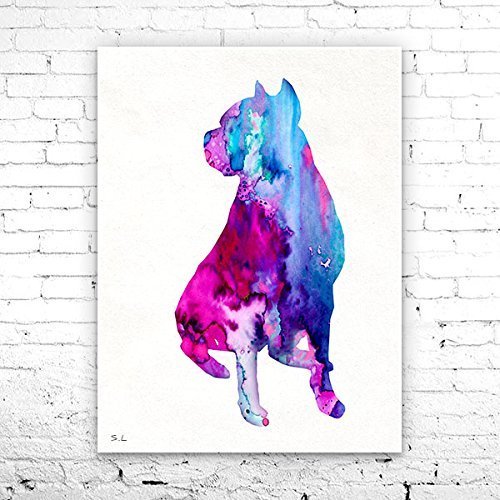 500x500 Pit Bull 6 Watercolor Print, Pitbull Art, Dog Art