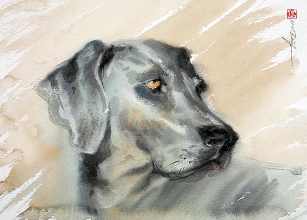 600x430 Art Of Watercolor Dog Painting In Watercolor