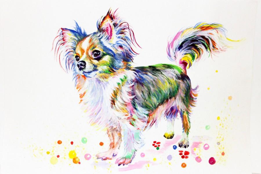 900x600 Chihuahua Canvas Print Art Print Dog Poster Watercolor Painting