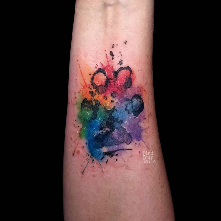 728x728 Dog Paw Tattoo Watercolor Best Tattoo Ideas Gallery