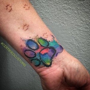 300x300 Watercolor Paw Print Tattoo By Chris Roberts