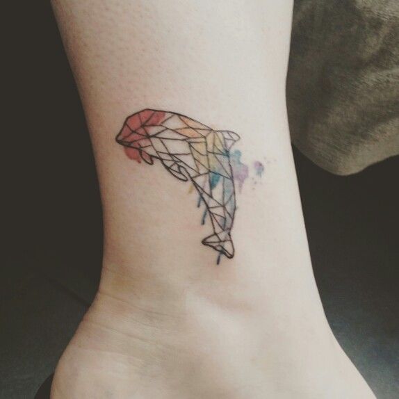 574x574 Loving My Geometric Dolphin With Watercolour Effect Just Above My