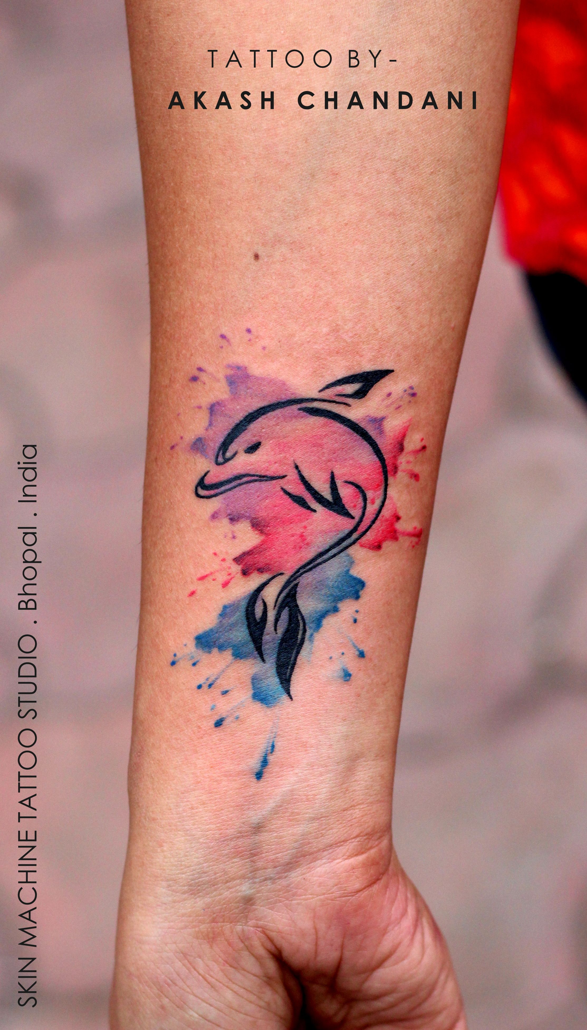 2226x3905 Watercolour Dolphin Tattoo By Akash Chandani Follow Instagram
