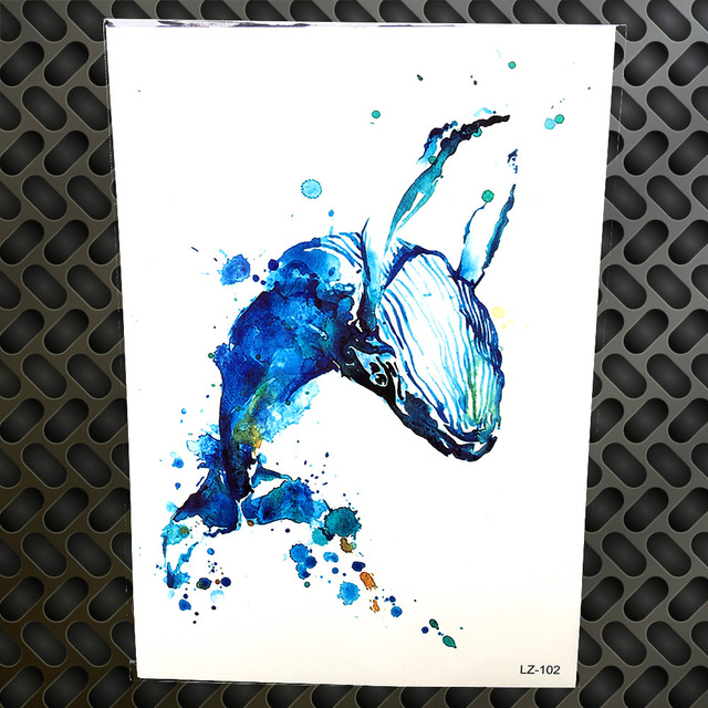 640x640 Buy Watercolor Whale Temporary Tattoo Sticker For